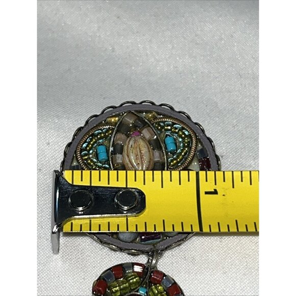 Ayala Bar Signed Dangle Drop Beaded Crystal Brooch Pin Pendant 2 3/8” Vintage - Picture 8 of 8